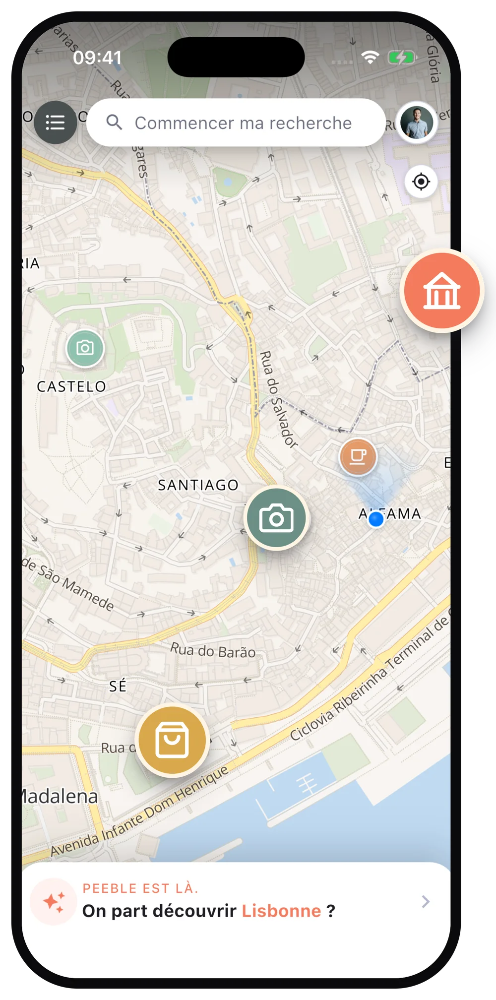 Peeble guides you on your map